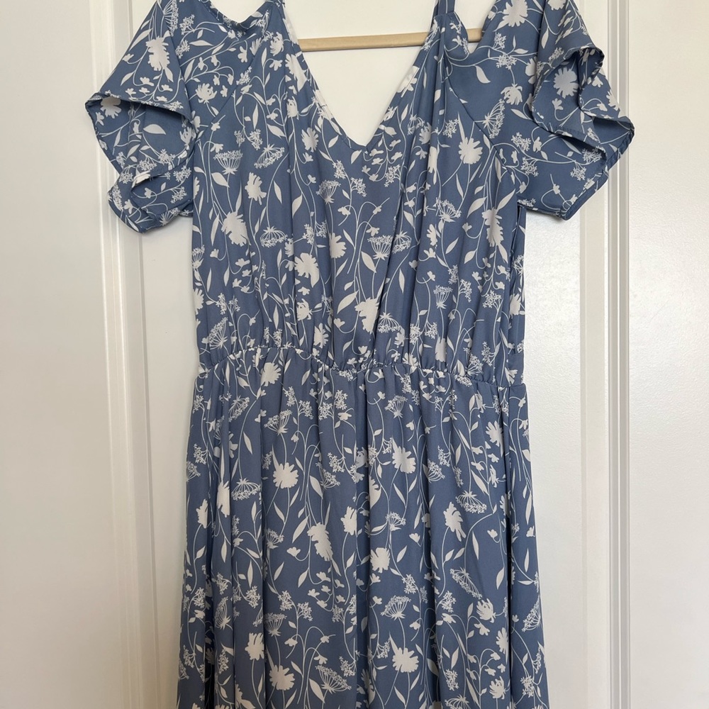 Faux Wrap Dress/ Cold Shoulder Dress